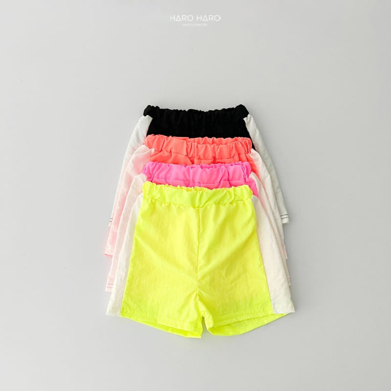 Haro Haro - Korean Children Fashion - #toddlerclothing - Neon Track Half Pants - 5