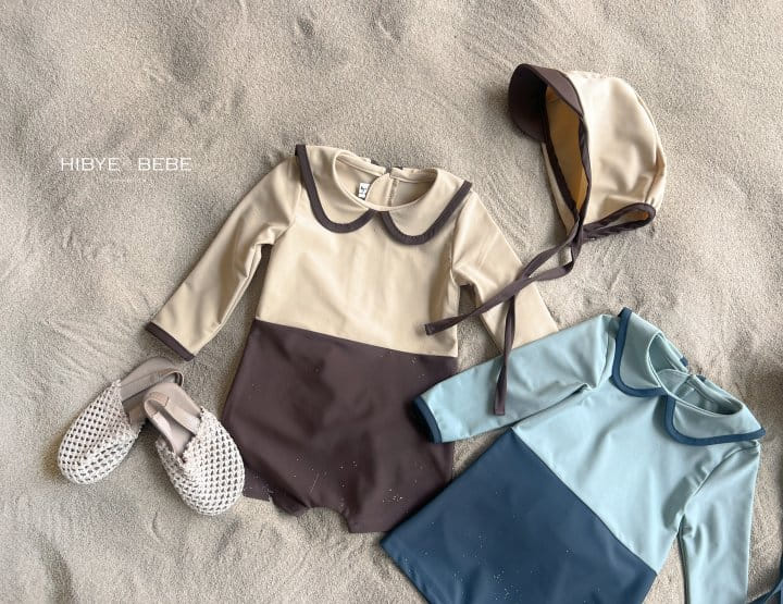 Hi Byebebe - Korean Baby Fashion - #babylifestyle - Ton Ton Swim Body Suit Bonnet Set