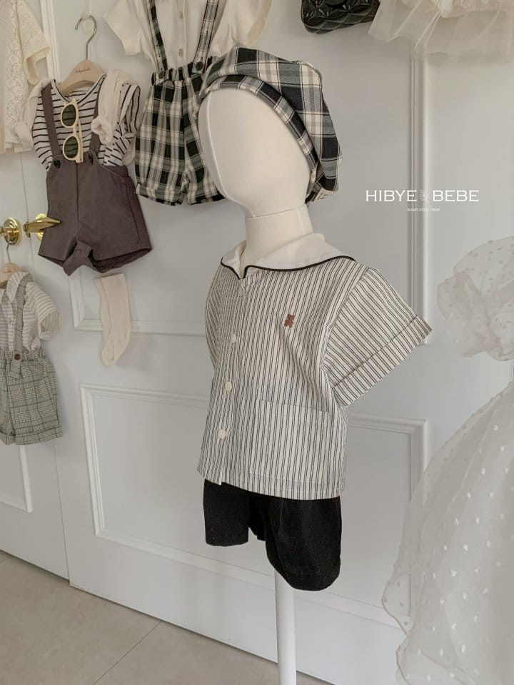 Hi Byebebe - Korean Baby Fashion - #onlinebabyshop - Bebe Sharp Collar Top Bottom Set - 5