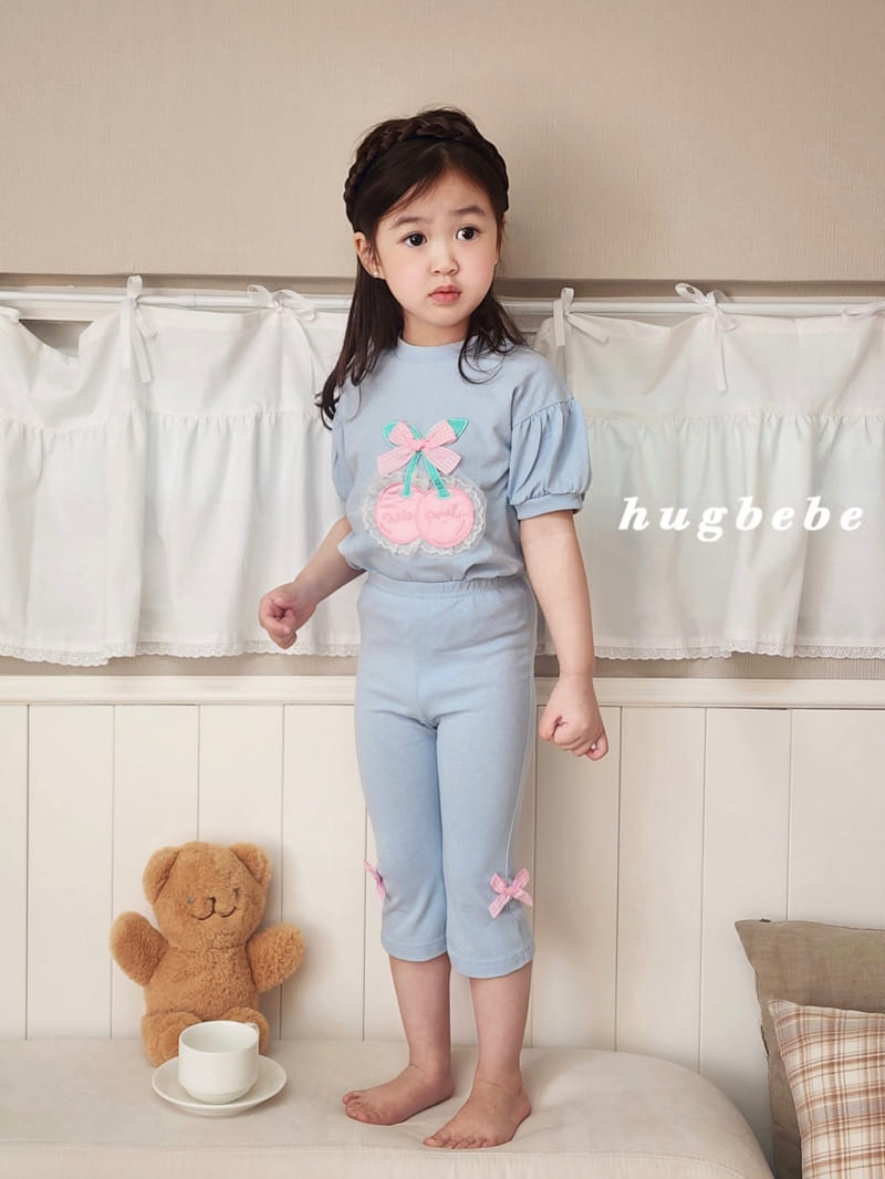 Hug Bebe - Korean Children Fashion - #Kfashion4kids - Ribbon Cherry Puff Tee - 7