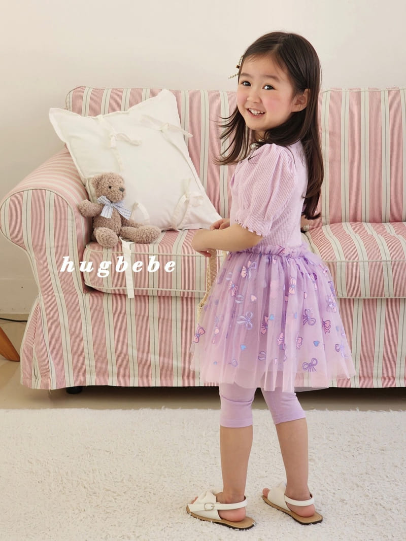 Hug Bebe - Korean Children Fashion - #childofig - Ribbon Sha Sha Skirt Leggings - 5