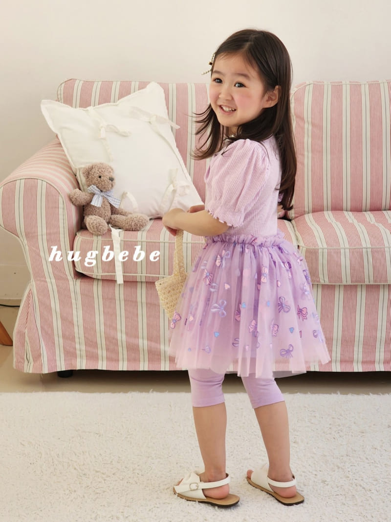 Hug Bebe - Korean Children Fashion - #childofig - Ribbon Sha Sha Skirt Leggings - 6