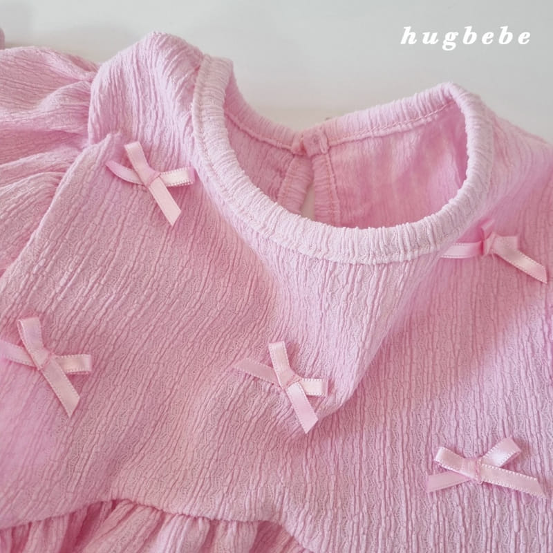 Hug Bebe - Korean Children Fashion - #childofig - Love You Ribbon Puff Top Bottom Set - 4