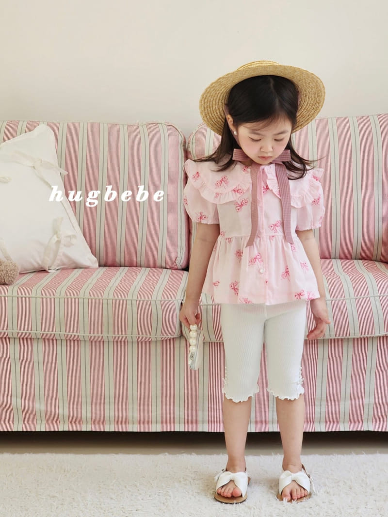 Hug Bebe - Korean Children Fashion - #childrensboutique - Pearl Ribbon Rib Leggings - 9