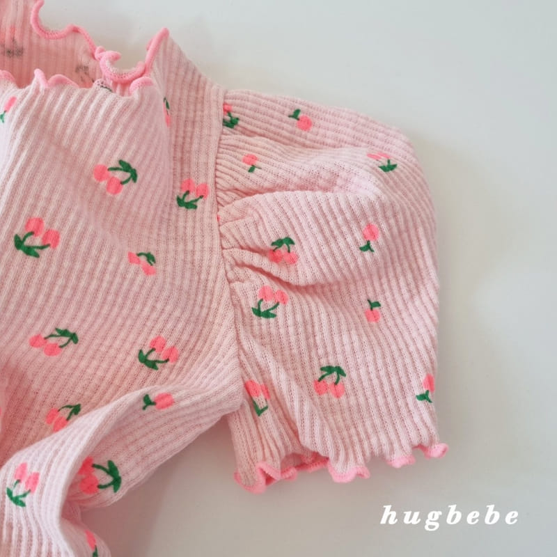 Hug Bebe - Korean Children Fashion - #childrensboutique - Cherry Day Puff Tee - 7
