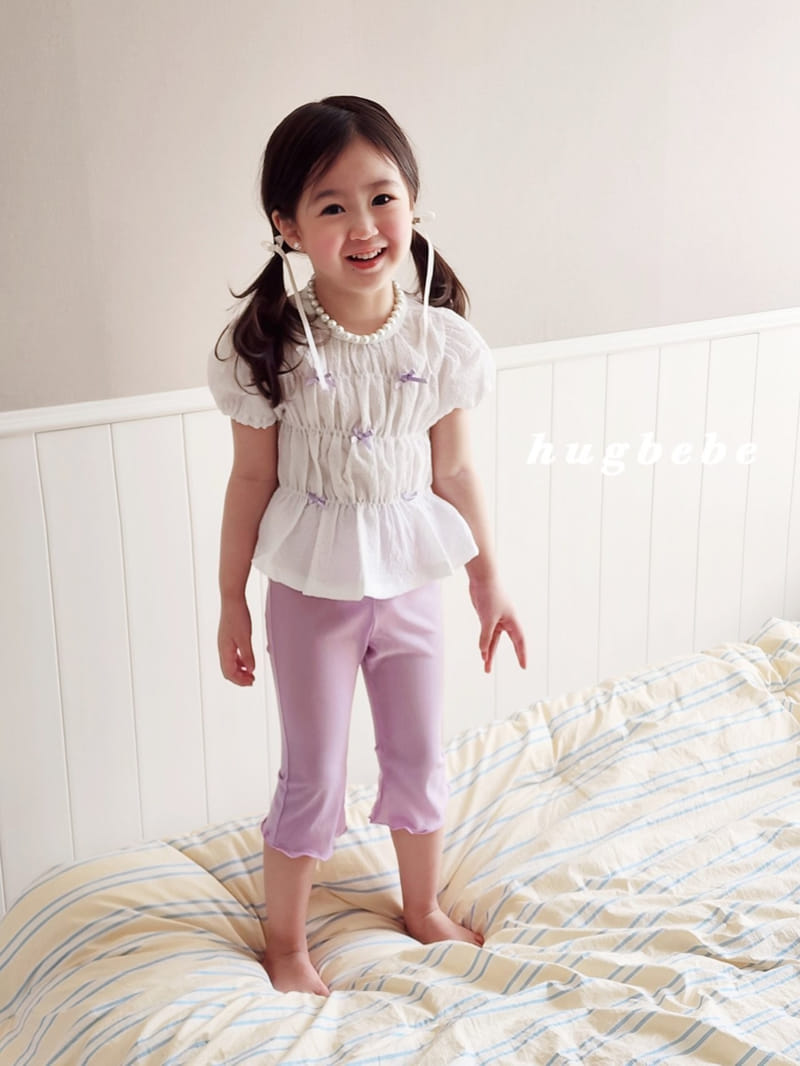 Hug Bebe - Korean Children Fashion - #childrensboutique - Mini Ribbon Puff Blouse - 2