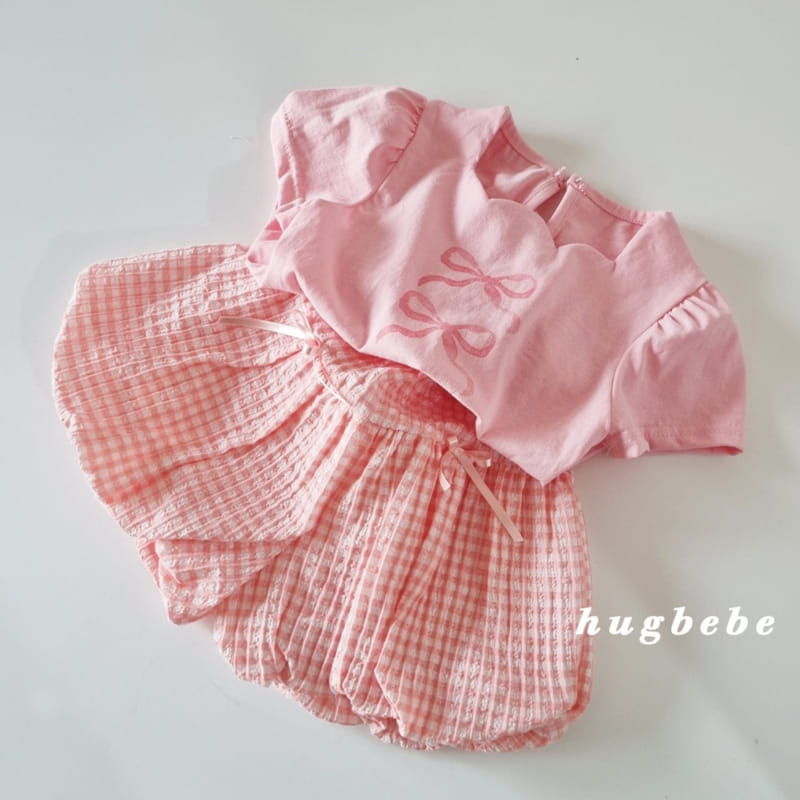 Hug Bebe - Korean Children Fashion - #childrensboutique - Ribbon Check Pumpkin Pants - 5