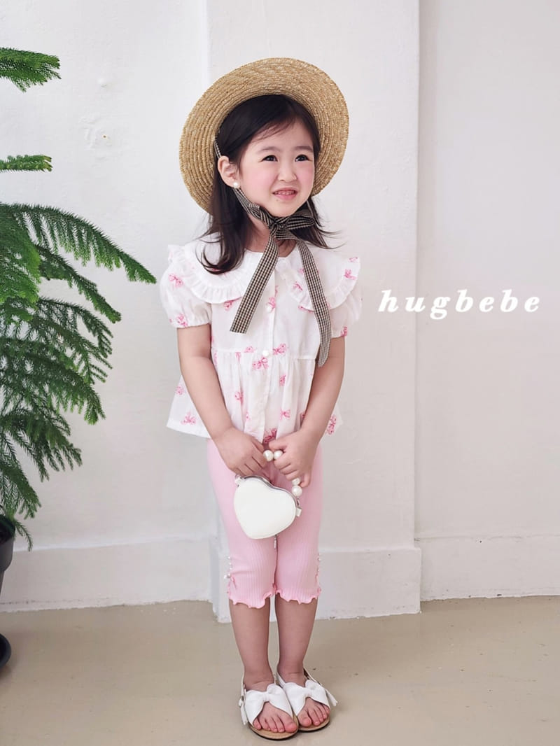 Hug Bebe - Korean Children Fashion - #designkidswear - Pearl Ribbon Rib Leggings - 10