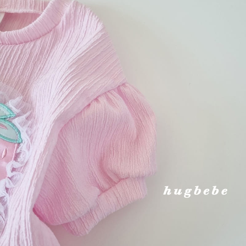 Hug Bebe - Korean Children Fashion - #designkidswear - Pink Berry Puff Tee - 9