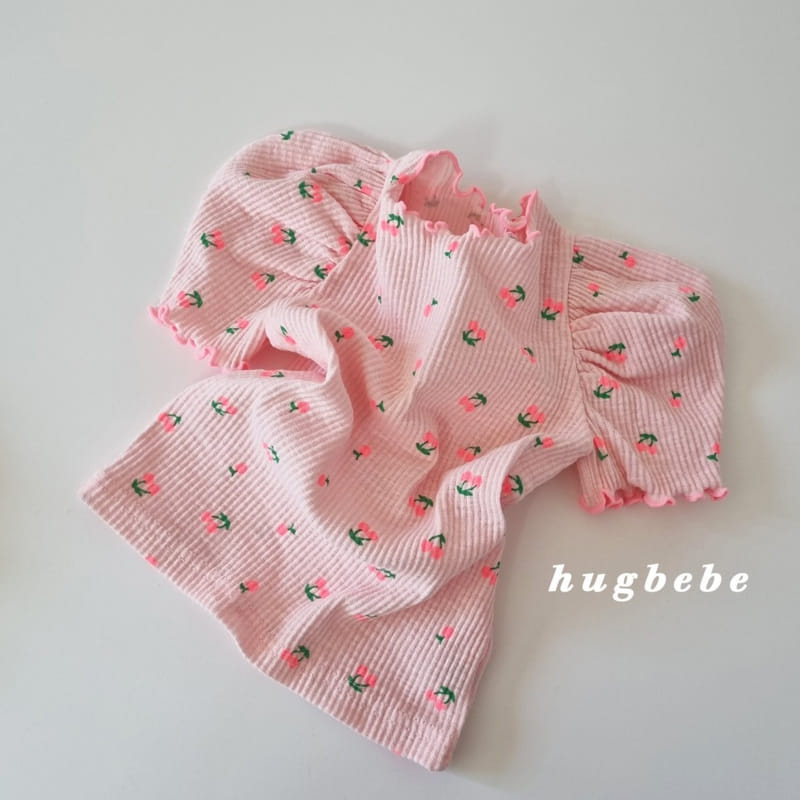 Hug Bebe - Korean Children Fashion - #designkidswear - Cherry Day Puff Tee - 8
