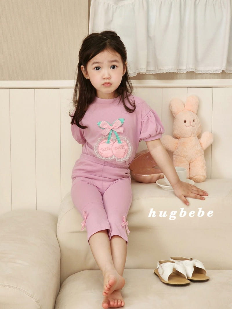 Hug Bebe - Korean Children Fashion - #discoveringself - Ribbon Cherry Puff Tee - 2