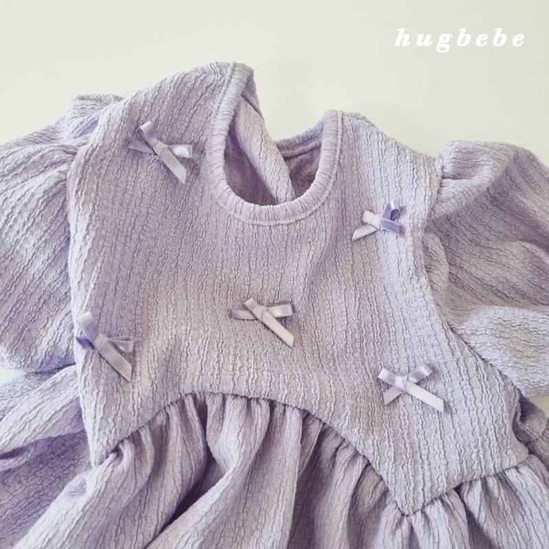 Hug Bebe - Korean Children Fashion - #discoveringself - Love You Ribbon Puff Top Bottom Set - 7