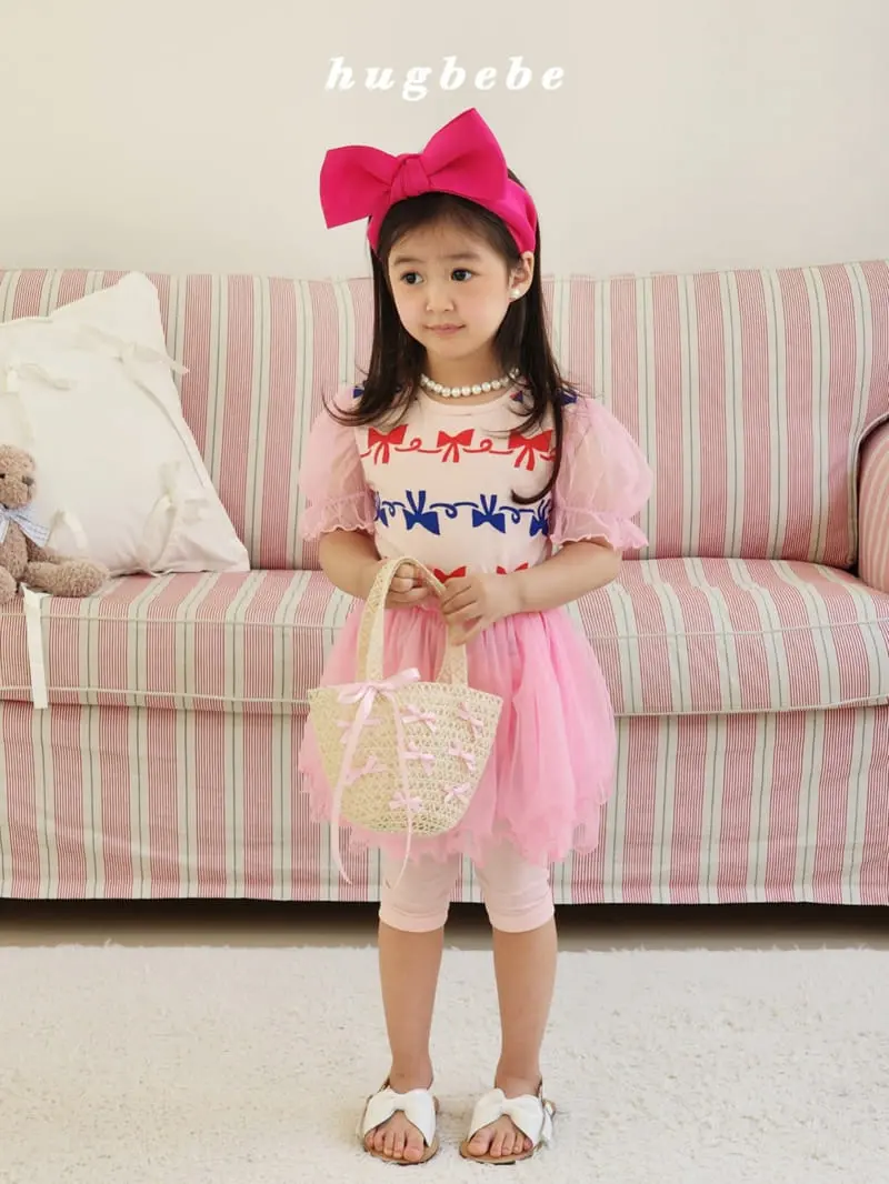 Hug Bebe - Korean Children Fashion - #discoveringself - Nobang Puff Ribbon Paint Tee - 5