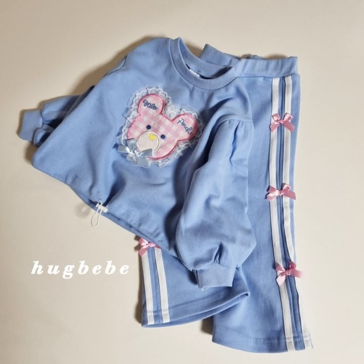 Hug Bebe - Korean Children Fashion - #discoveringself - Ribbon Bear Top Bottom Set