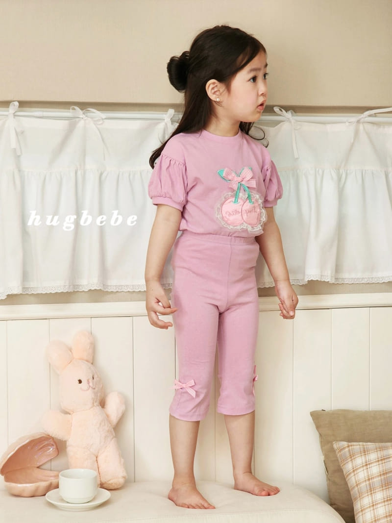 Hug Bebe - Korean Children Fashion - #fashionkids - Ribbon Cherry Puff Tee - 3