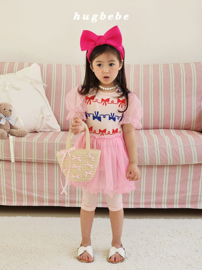 Hug Bebe - Korean Children Fashion - #fashionkids - Nobang Puff Ribbon Paint Tee - 6