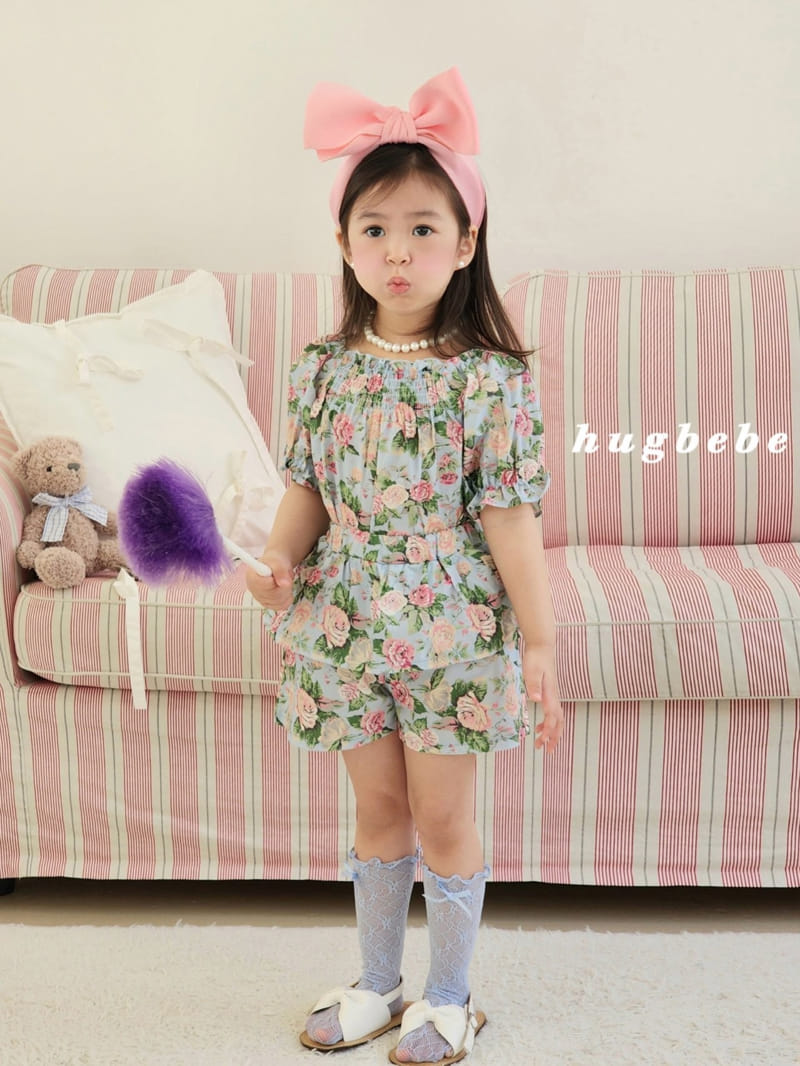 Hug Bebe - Korean Children Fashion - #kidsshorts - Floria Top Bottom Set - 2