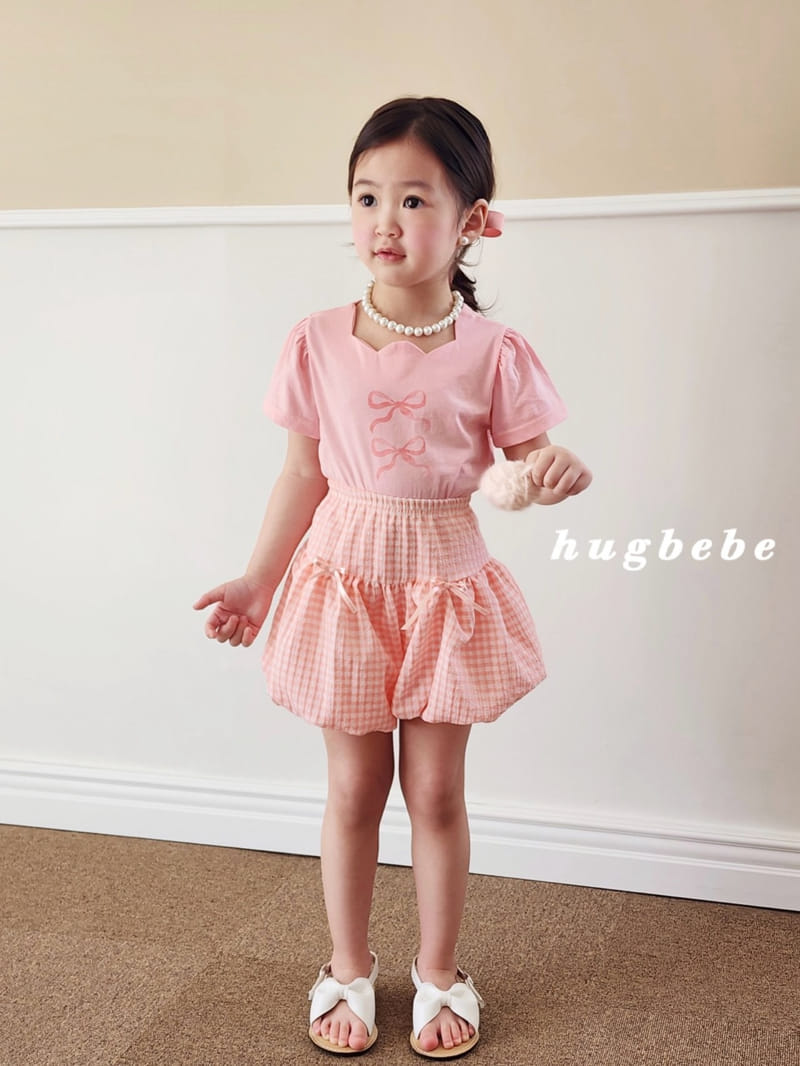 Hug Bebe - Korean Children Fashion - #kidsstore - Ribbon Check Pumpkin Pants - 10