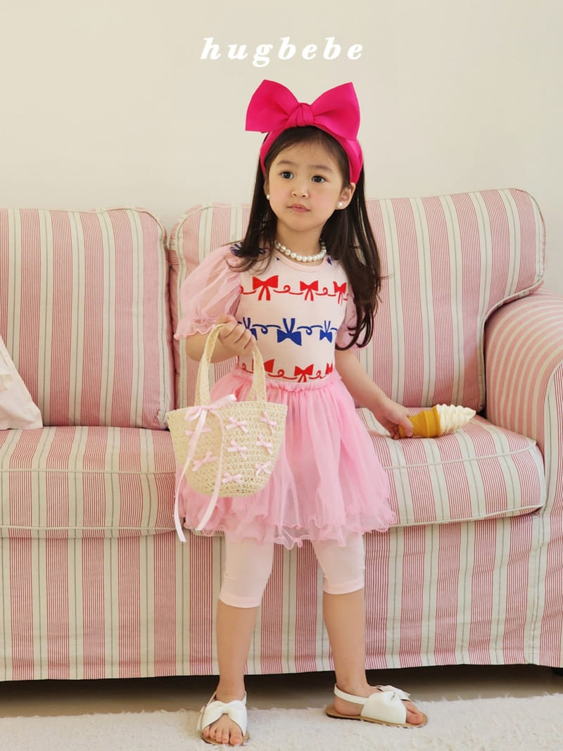 Hug Bebe - Korean Children Fashion - #kidsstore - Nobang Puff Ribbon Paint Tee - 8