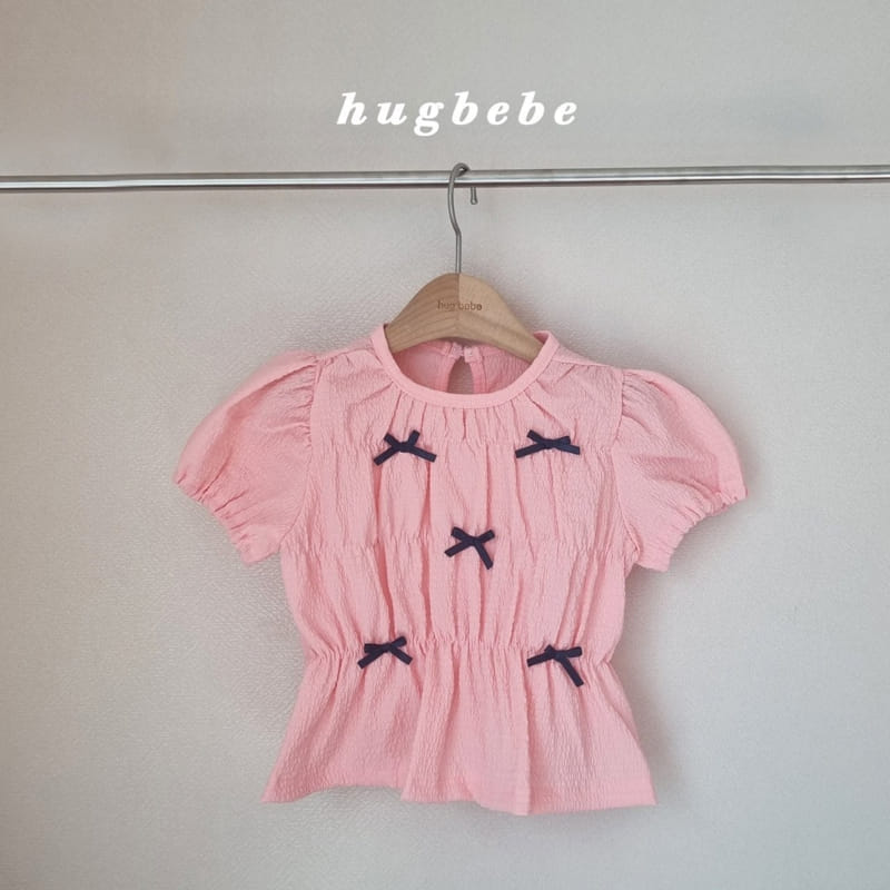 Hug Bebe - Korean Children Fashion - #kidzfashiontrend - Mini Ribbon Puff Blouse - 8
