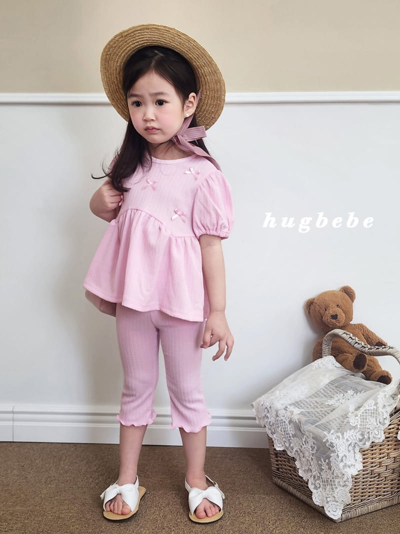 Hug Bebe - Korean Children Fashion - #kidzfashiontrend - Love You Ribbon Puff Top Bottom Set - 11