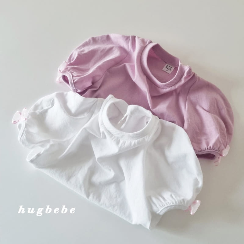 Hug Bebe - Korean Children Fashion - #magicofchildhood - Mini Ribbon Muzi Puff Tee - 10