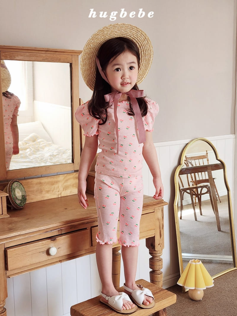 Hug Bebe - Korean Children Fashion - #minifashionista - Cherry Day Puff Tee