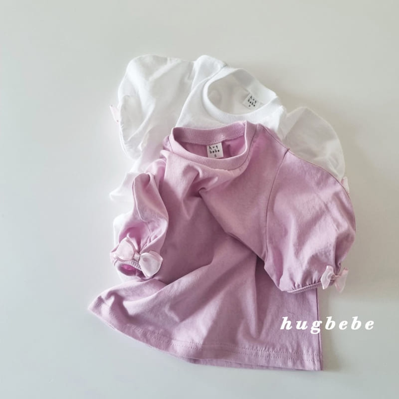 Hug Bebe - Korean Children Fashion - #minifashionista - Mini Ribbon Muzi Puff Tee - 11