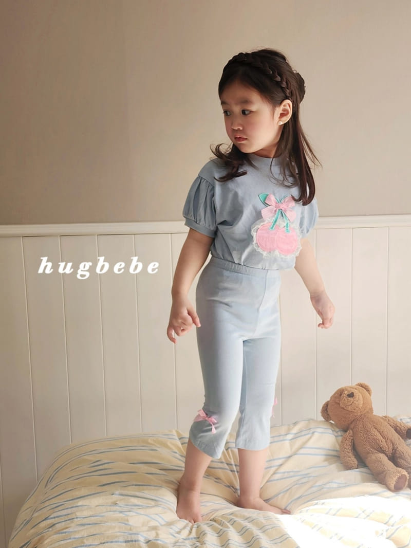 Hug Bebe - Korean Children Fashion - #minifashionista - Ribbon Cherry Puff Tee - 10