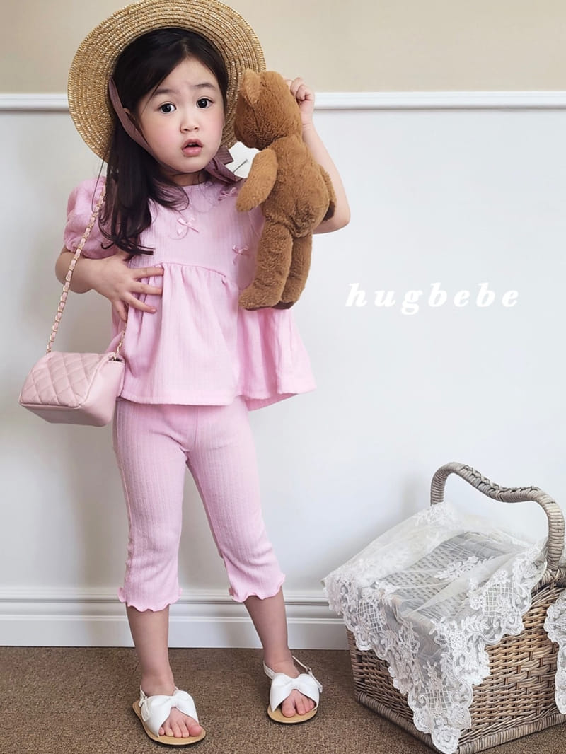 Hug Bebe - Korean Children Fashion - #minifashionista - Love You Ribbon Puff Top Bottom Set