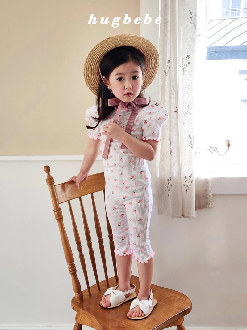Hug Bebe - Korean Children Fashion - #prettylittlegirls - Cherry Day Puff Tee - 2