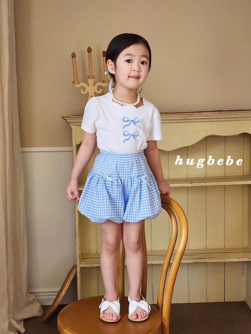 Hug Bebe - Korean Children Fashion - #prettylittlegirls - Ribbon Check Pumpkin Pants - 2