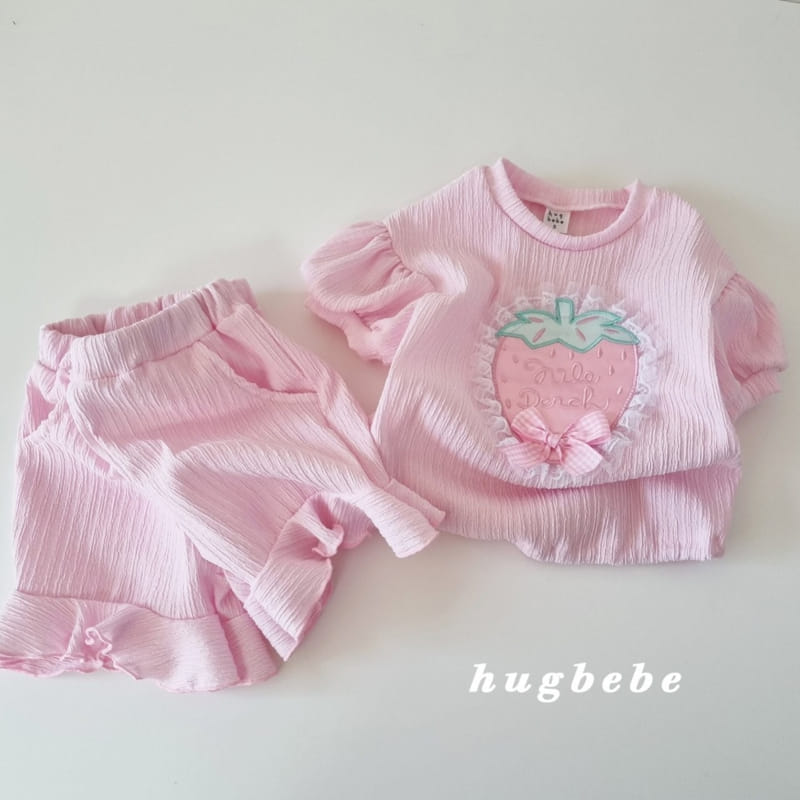 Hug Bebe - Korean Children Fashion - #stylishchildhood - Pink Berry Puff Tee - 6