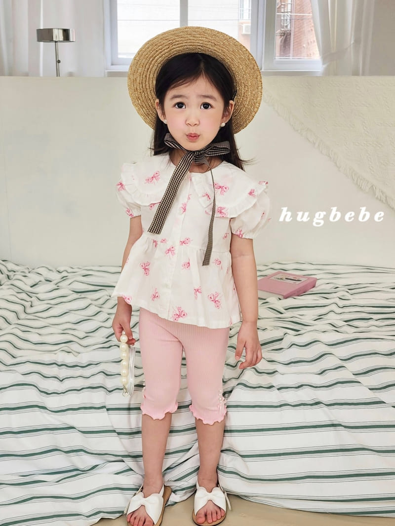 Hug Bebe - Korean Children Fashion - #stylishchildhood - Big Collar Ribbon Blouse - 2