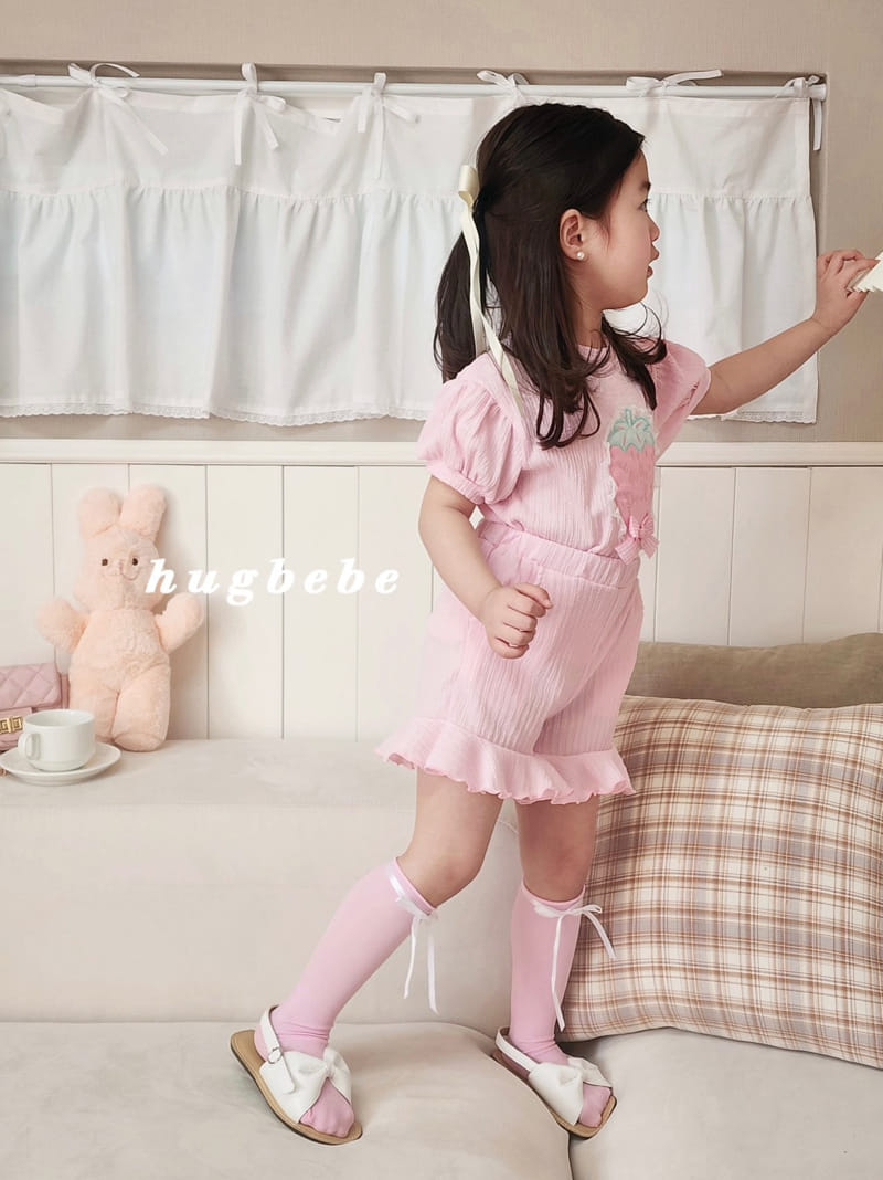 Hug Bebe - Korean Children Fashion - #prettylittlegirls - Pink Berry Puff Tee - 4