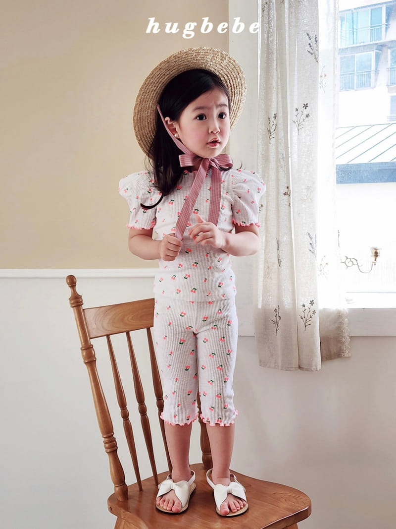 Hug Bebe - Korean Children Fashion - #todddlerfashion - Cherry Day Puff Tee - 3