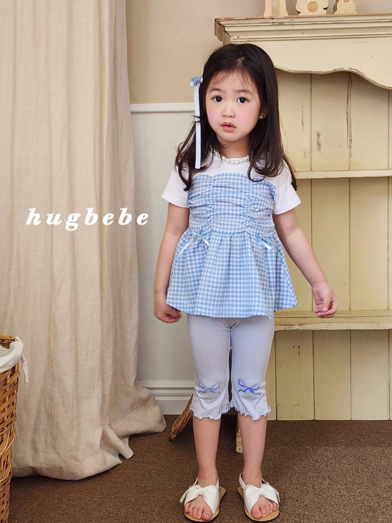 Hug Bebe - Korean Children Fashion - #todddlerfashion - Alice Ribbon Check Blouse - 2