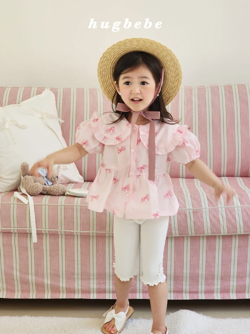 Hug Bebe - Korean Children Fashion - #toddlerclothing - Big Collar Ribbon Blouse
