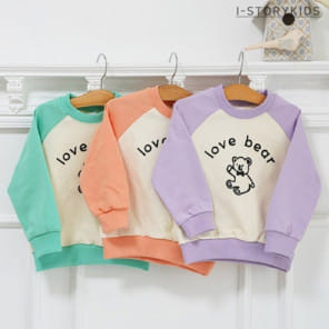 I Story Kids - Korean Children Fashion - #prettylittlegirls - Love Bear Raglan Sweatshirt