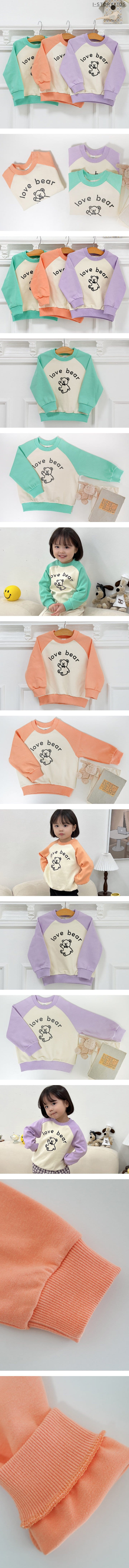 I Story Kids - Korean Children Fashion - #todddlerfashion - Love Bear Raglan Sweatshirt - 2