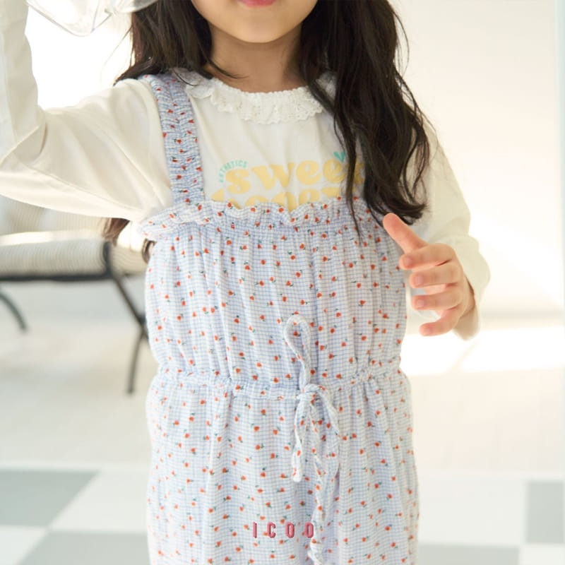 Icoo - Korean Children Fashion - #childrensboutique - Tulip Check Overalls  - 8