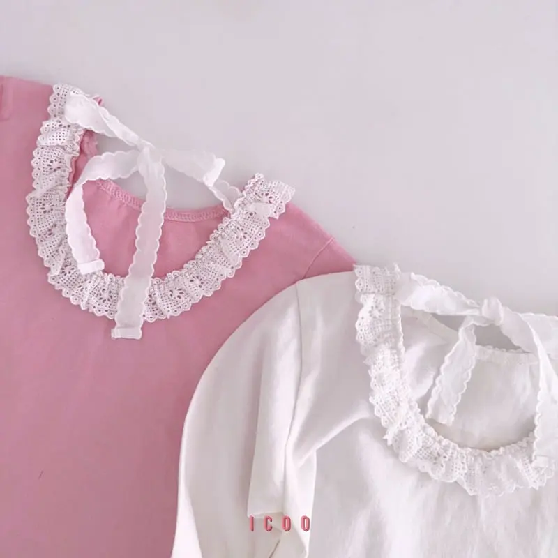 Icoo - Korean Children Fashion - #kidsshorts - Honey Lace Tee - 11
