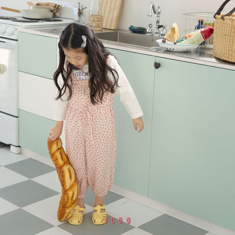 Icoo - Korean Children Fashion - #prettylittlegirls - Tulip Check Overalls  - 3