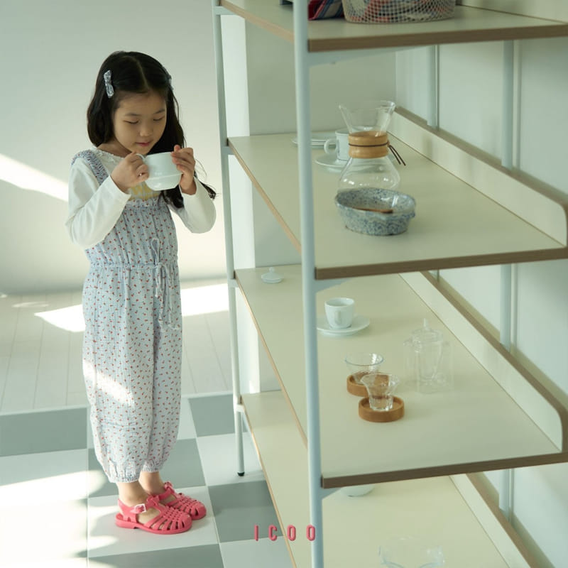 Icoo - Korean Children Fashion - #prettylittlegirls - Tulip Check Overalls  - 4
