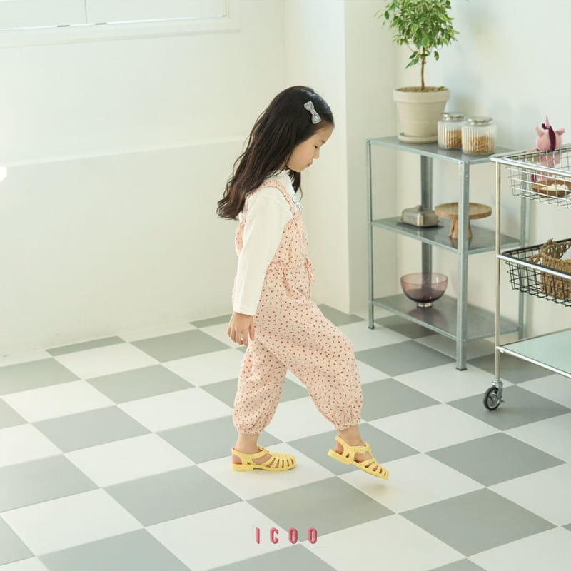 Icoo - Korean Children Fashion - #toddlerclothing - Tulip Check Overalls  - 5
