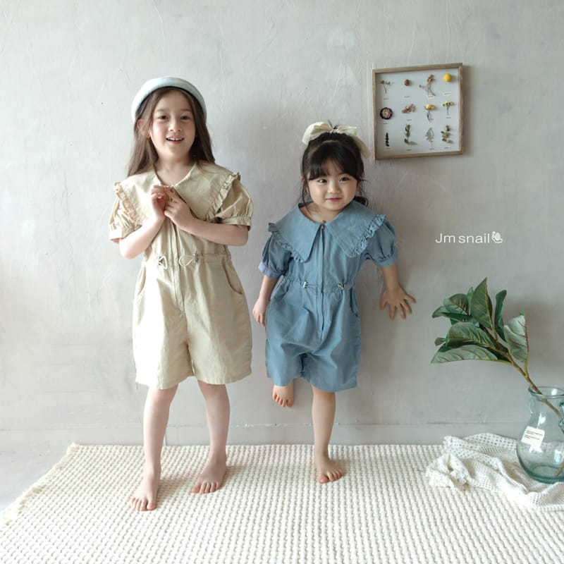 Jm Snail - Korean Children Fashion - #Kfashion4kids - Frill Collar Jump Suit - 8