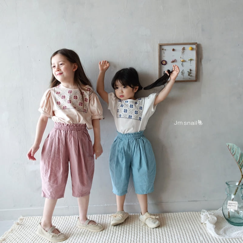 Jm Snail - Korean Children Fashion - #childofig - Square Flower Paint Tee - 8