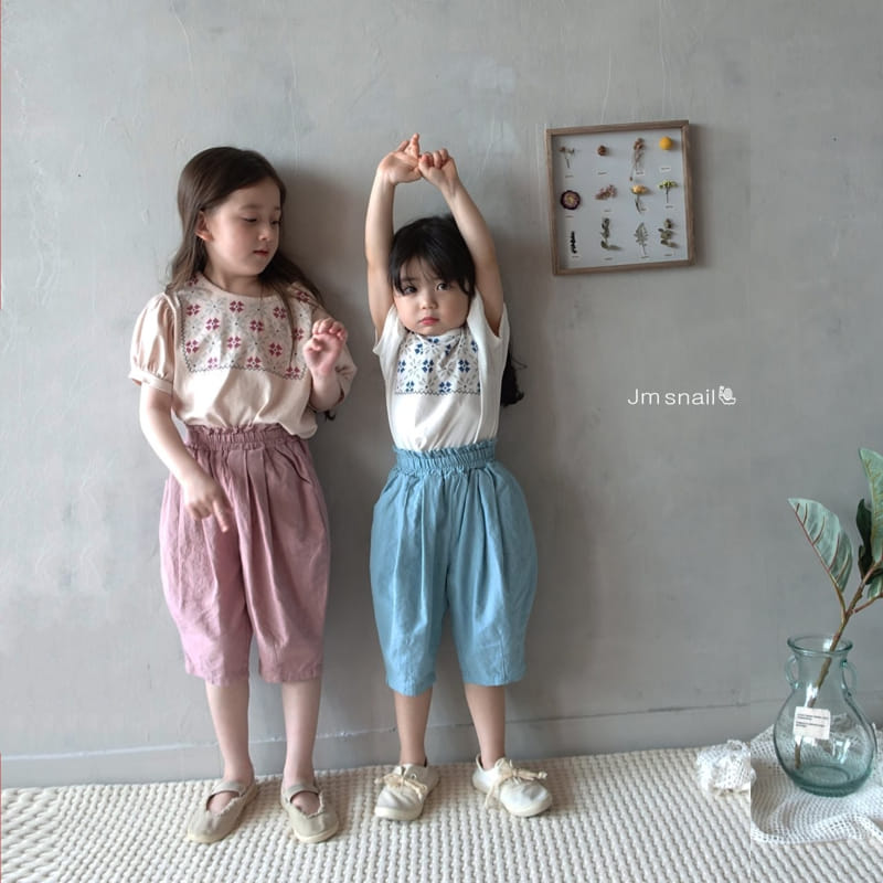 Jm Snail - Korean Children Fashion - #childofig - Square Flower Paint Tee - 9