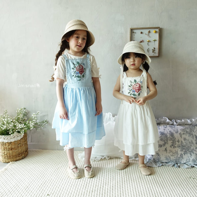 Jm Snail - Korean Children Fashion - #childrensboutique - Rose Apron One-Piece - 2