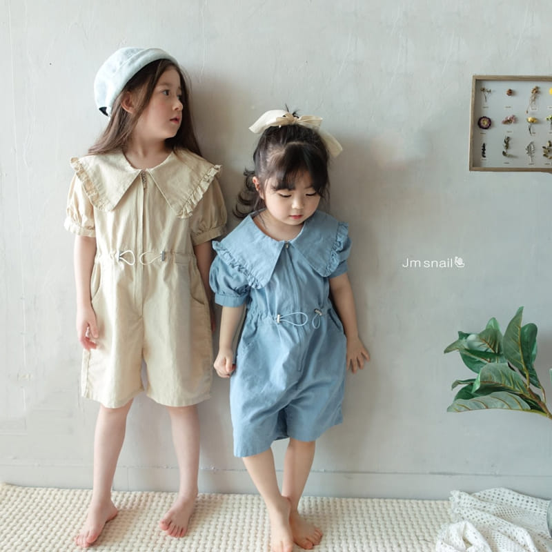 Jm Snail - Korean Children Fashion - #childrensboutique - Frill Collar Jump Suit